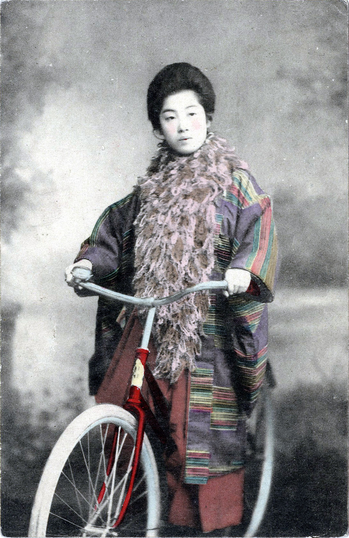 Bijin on a Miyata, 1920